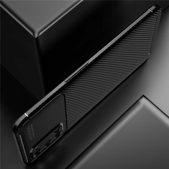 Oppo A72 Kılıf CaseUp Fiber Design Siyah 3